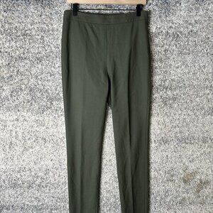 Theory Pants Womens 8 Green Wool Blend Slim Ankle Dress Trousers Work Office